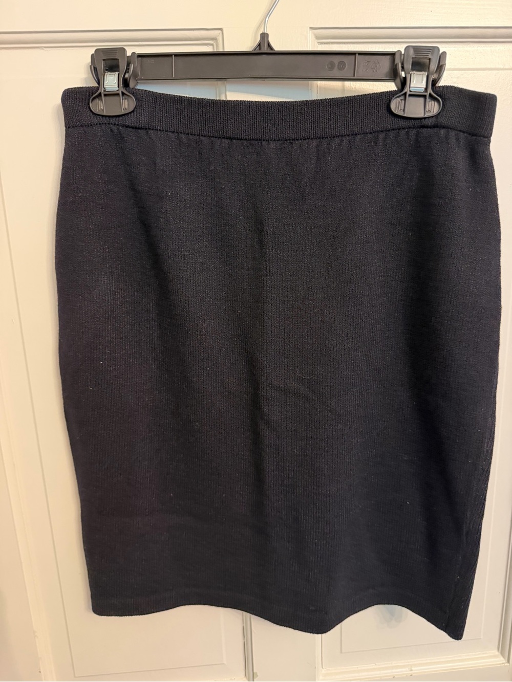 St. John Black Knit Pencil Skirt